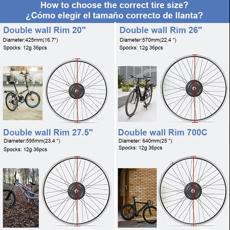 Motor 36V 250W para Ebike 26 pulgadas (Incluye neumático) - RuedaQrueda