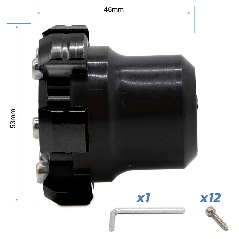 Protector decorativo anticaídas para eje motor o llanta EWTB-006 negro - RuedaQrueda