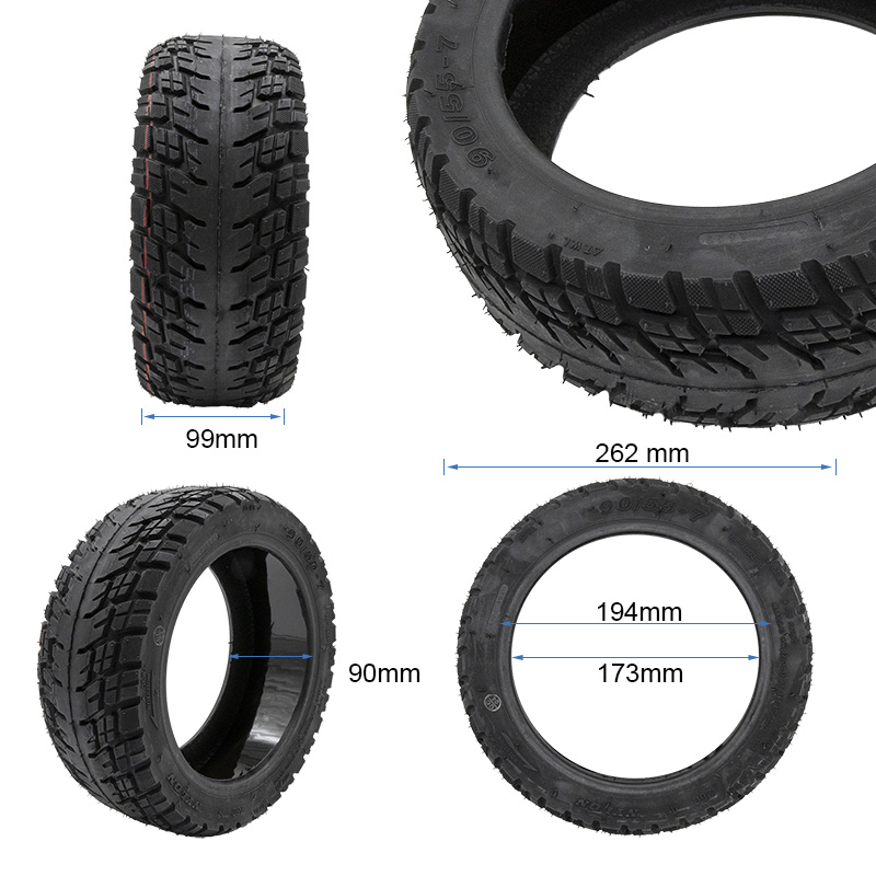 Tubeless Tyre offroad 90/55-7 red con gel - RuedaQrueda