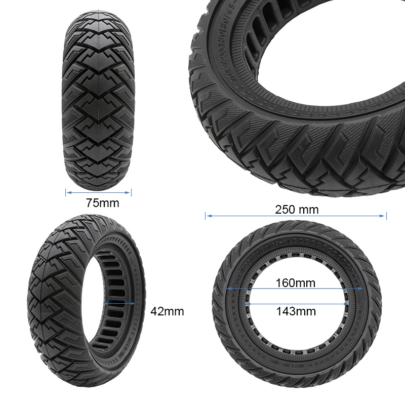 Pneu Maciço 10X3/255X80 (80/65-6) - RuedaQrueda