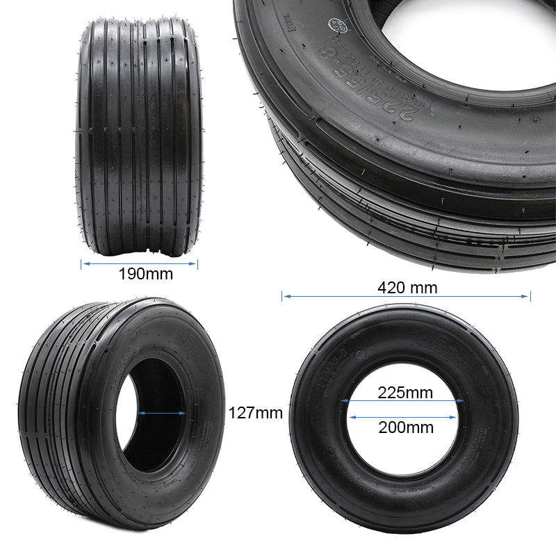 Neumático tubeless 18x9,5-8 / 225/55-8 liso [Feiben] - RuedaQrueda