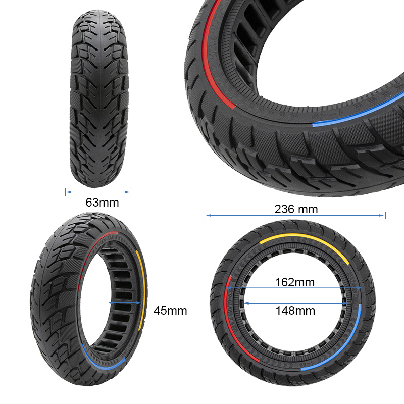 Rueda maciza 10x2,5(60/70-6,5) B45 - tricolor - RuedaQrueda