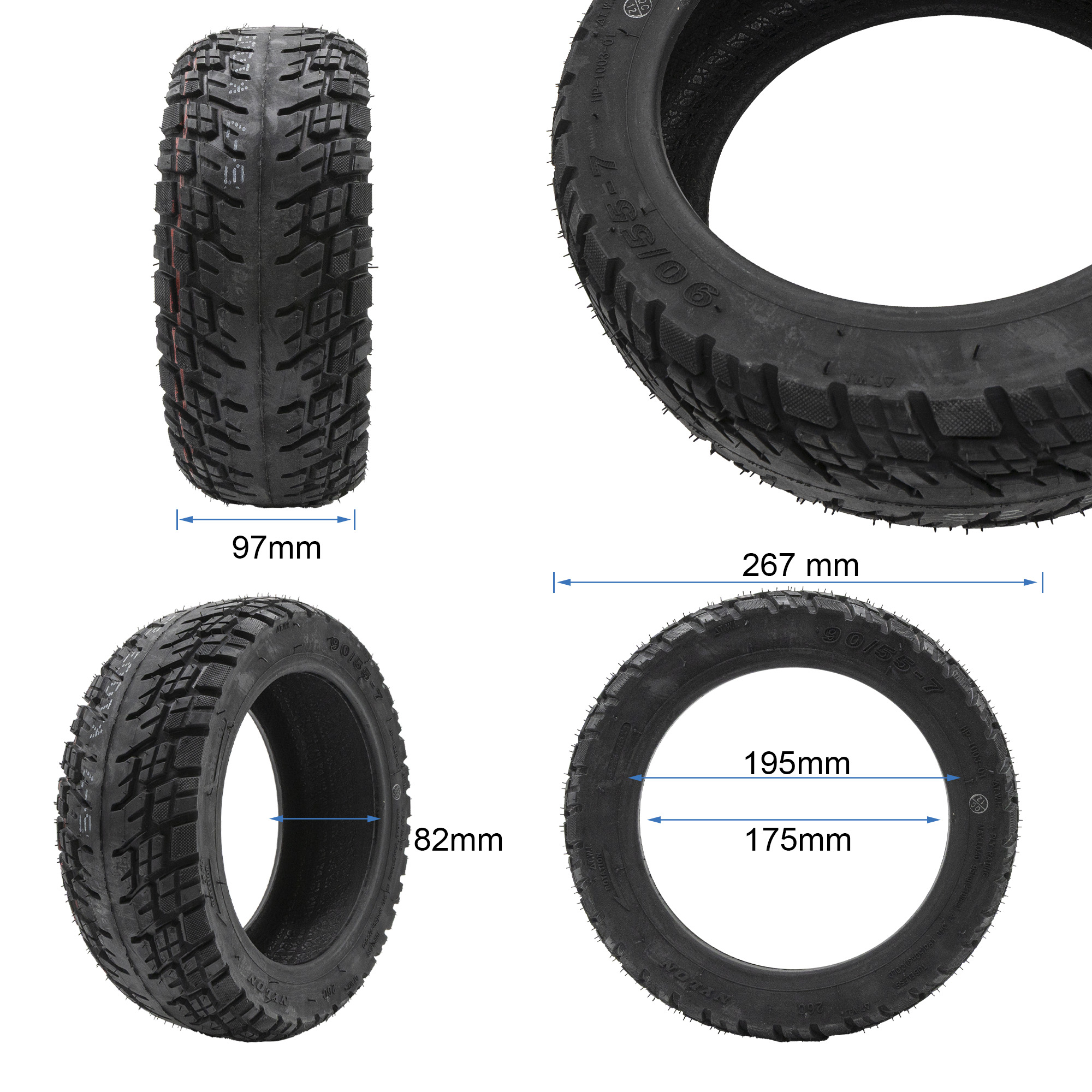 Pneu Tubeless offroad 90/55-7 vermelho - RuedaQrueda