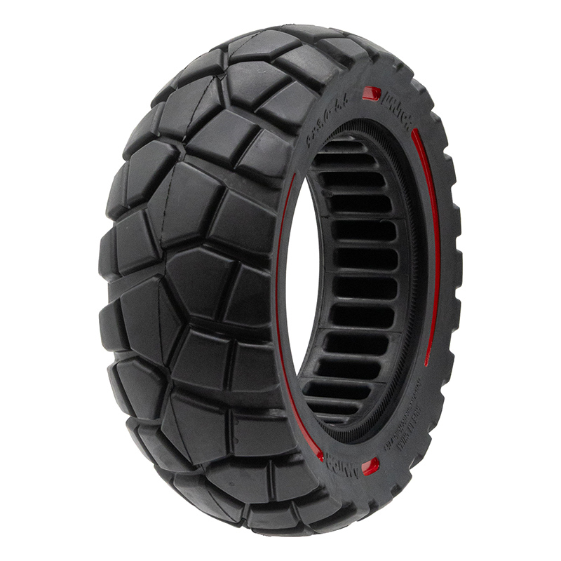 Rueda maciza 9x3-5,5 línea roja-negra [Amitor] - RuedaQrueda