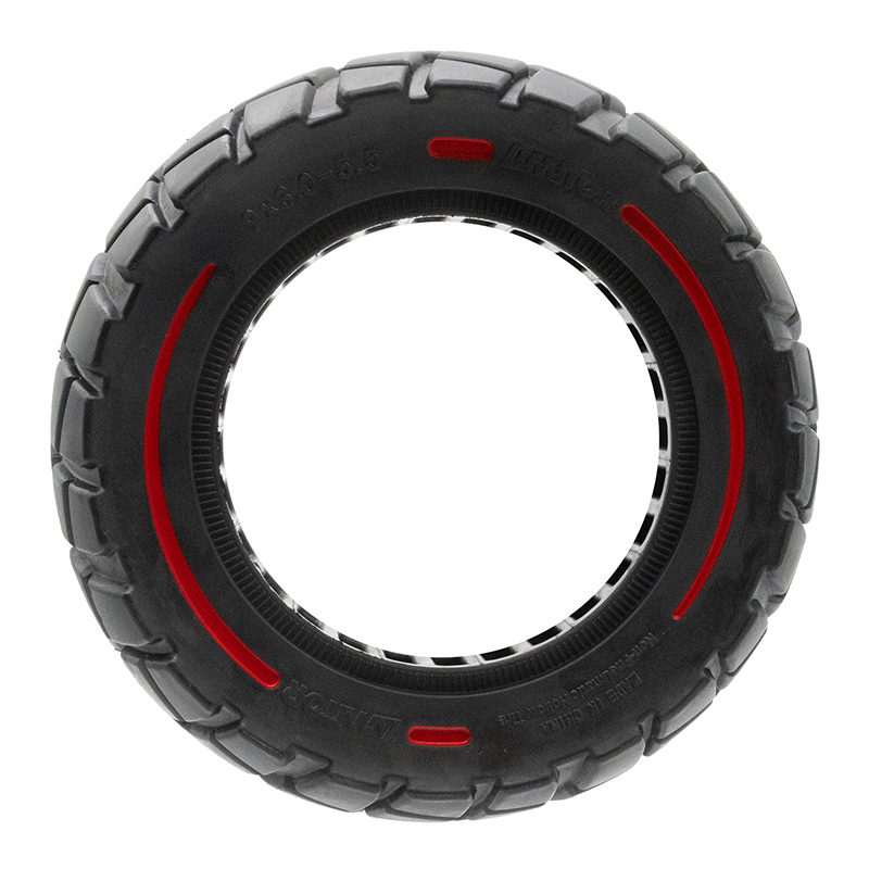 Rueda maciza 9x3-5,5 línea roja-negra [Amitor] - RuedaQrueda