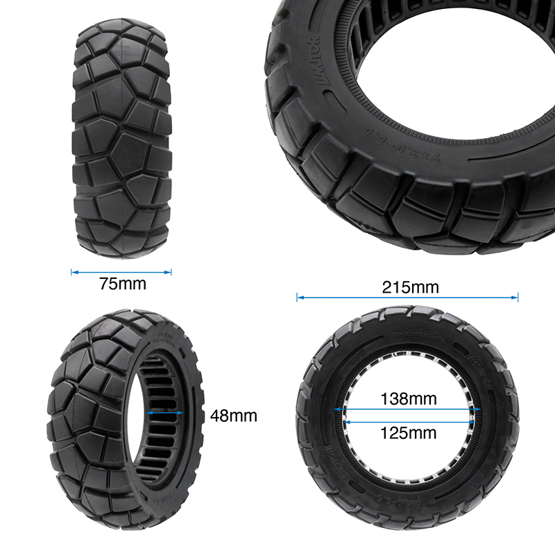 Rueda maciza 9x3-5,5 línea negra [Amitor] - RuedaQrueda