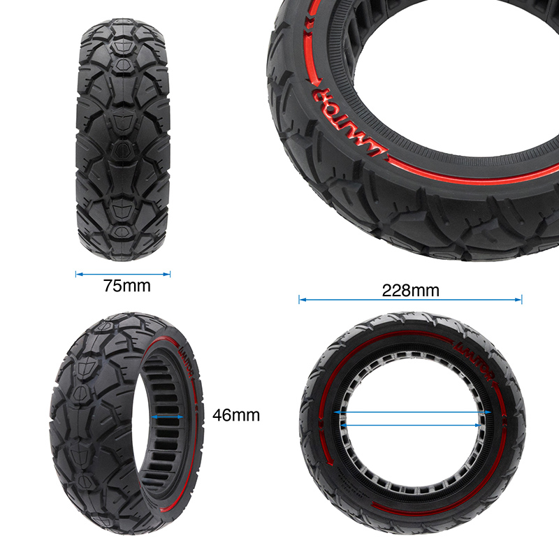 Rueda maciza 10x3,0/255x80 (80/65-6) roja [Amitor] - RuedaQrueda