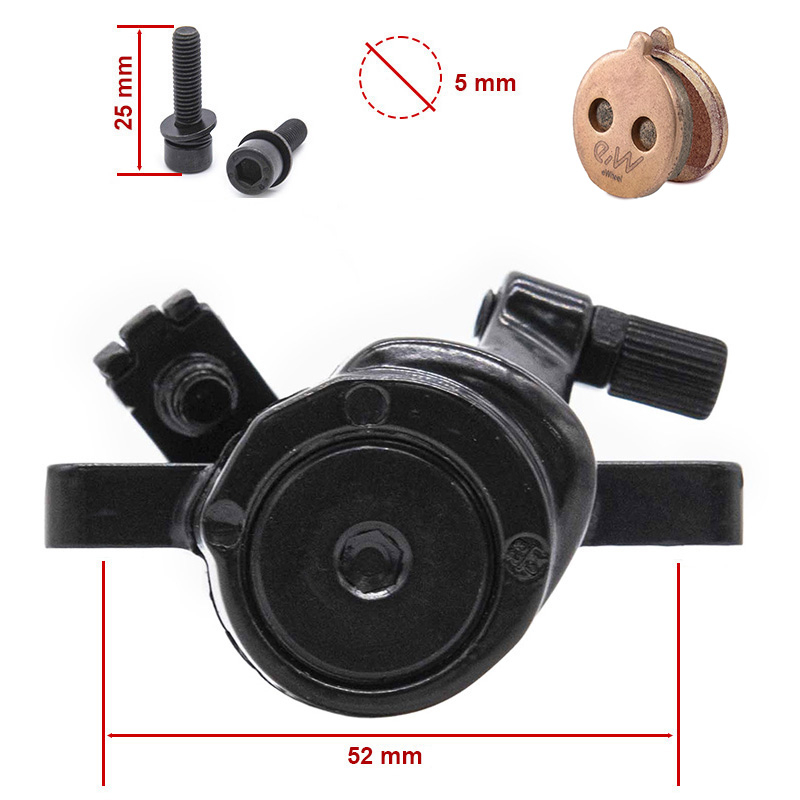 Pinza de freno CT005-M08 mecánica L 50mm negra para Ninebot series F y D - RuedaQrueda