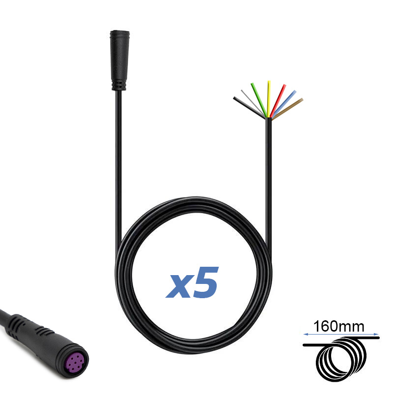 Conector waterproof 8mm 7 pin - 5F - RuedaQrueda