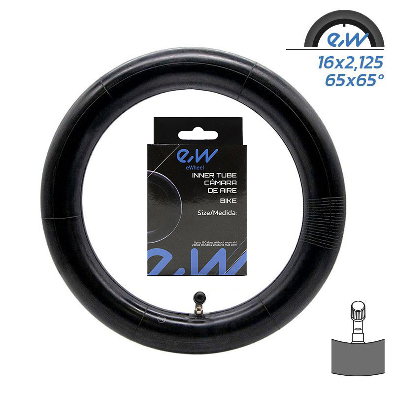 Cámara de aire 16x2,125 VC 65x65º Ewheel