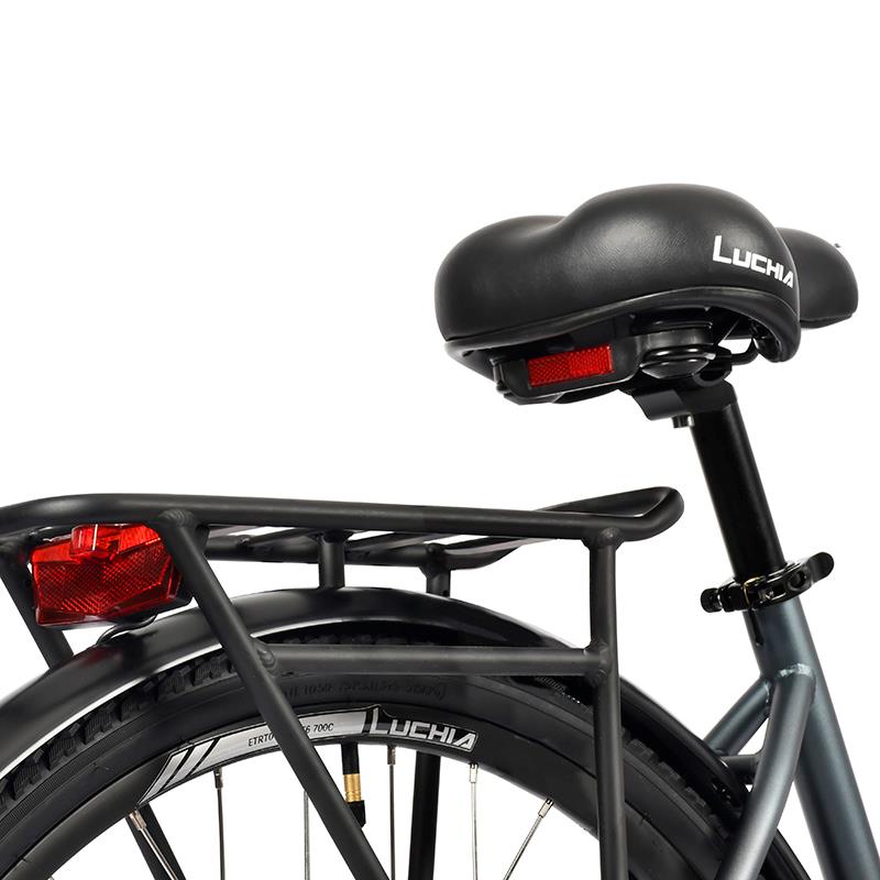 Bicicleta eléctrica urbana Antares azul 700C con marco de aluminio y frenos de disco