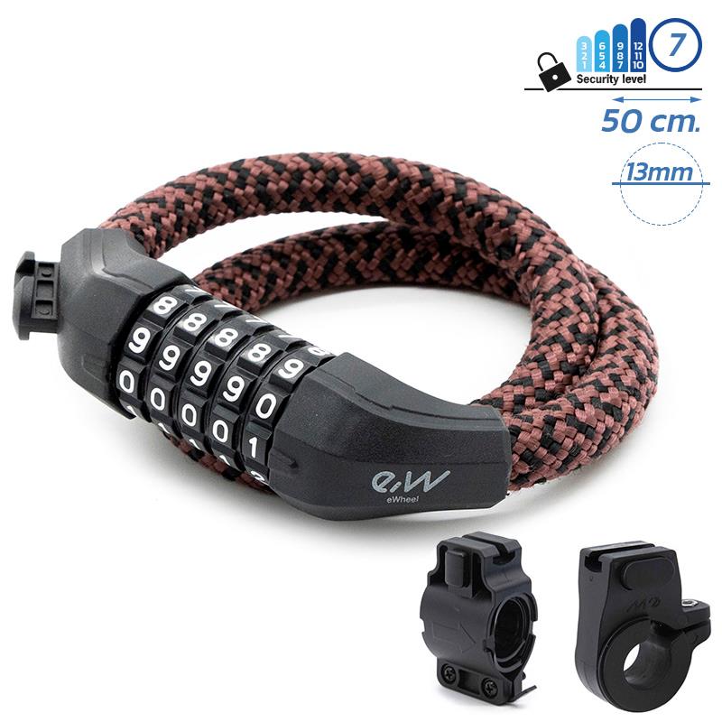 Antivol à code EWLK025 housse nylon marron