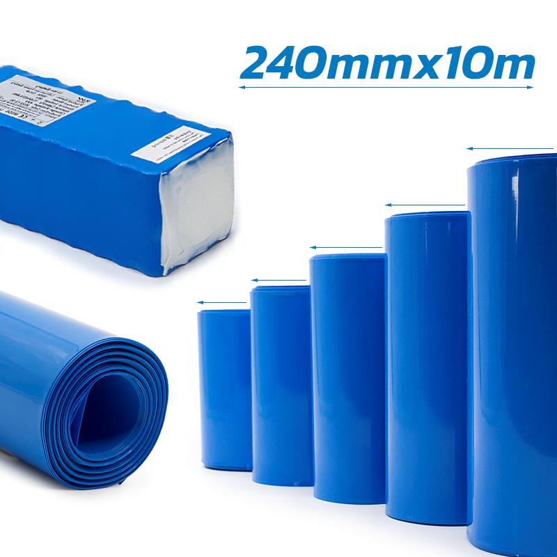 Gaine thermorétractable bleu 240mm 10M