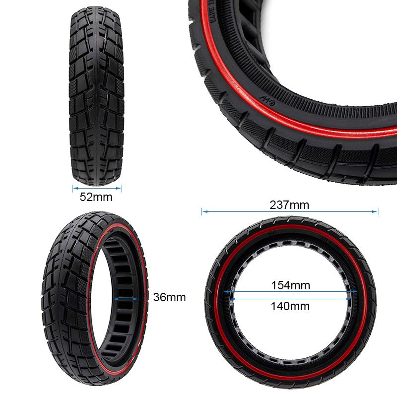 Rueda maciza offroad ultraligera 10x2,125-6,1/B34 linea roja [Ewheel]