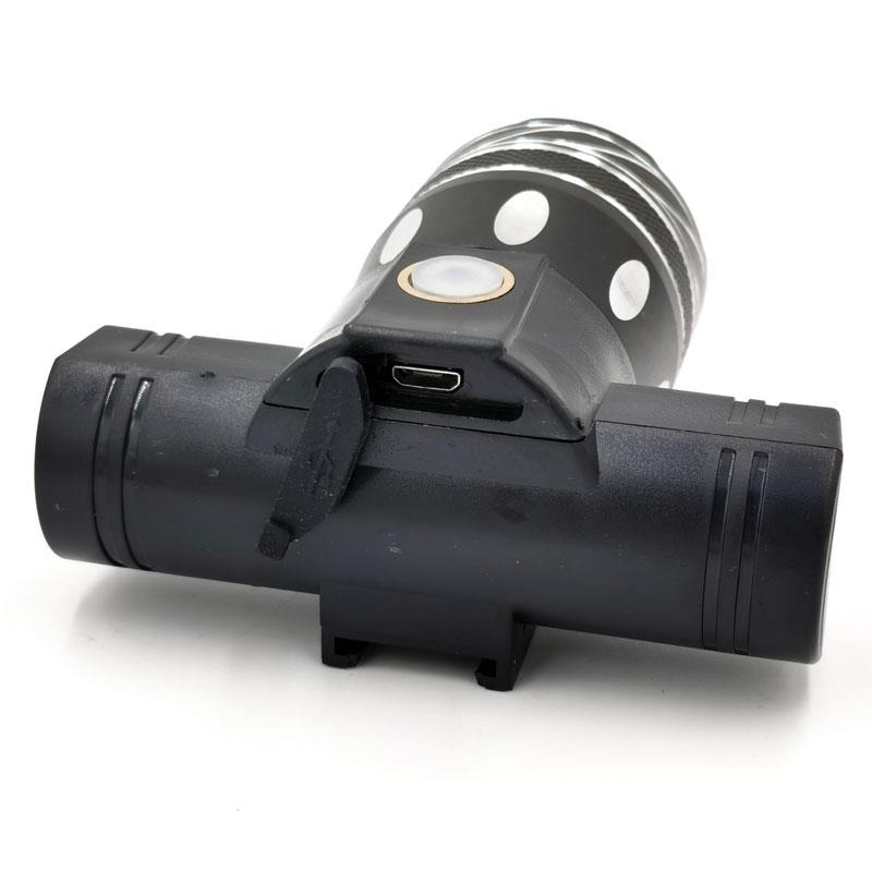 Faro led recargable con soporte para manillar