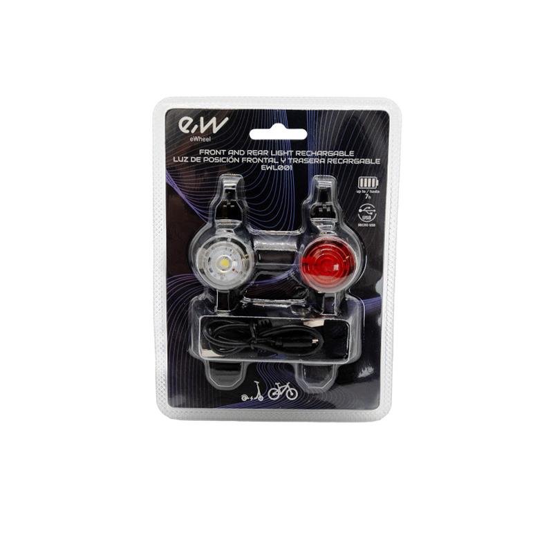 Juego de luces led frontal y trasera recargable EWL001