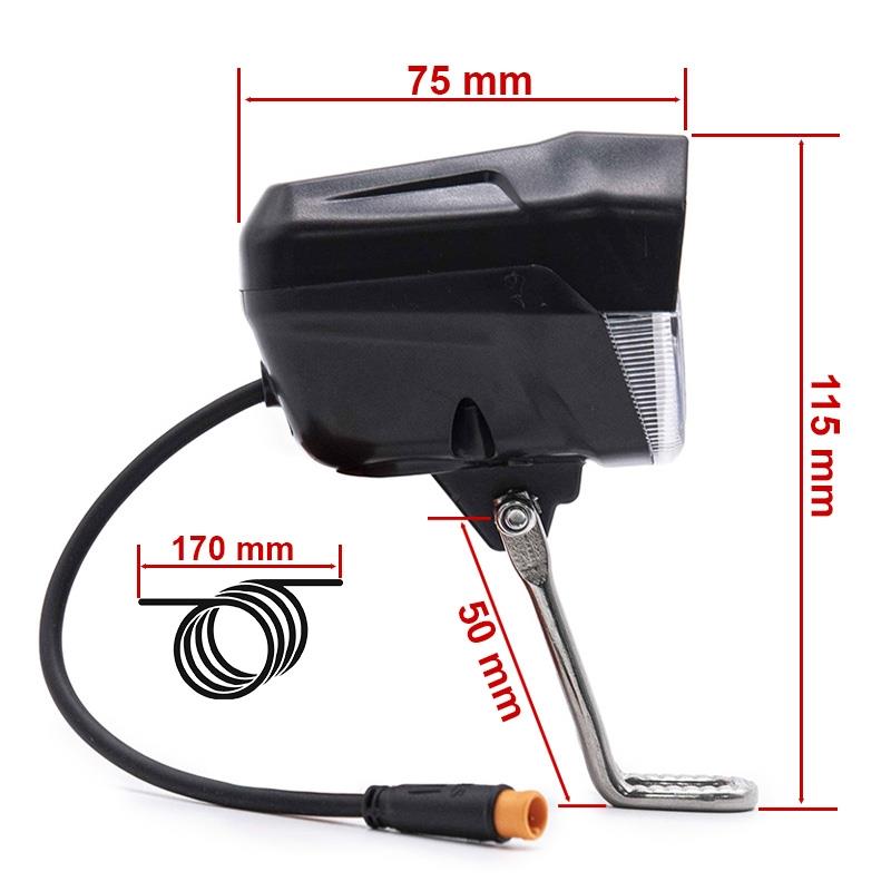 Faro led con claxon negro 12-72v con conector waterproof