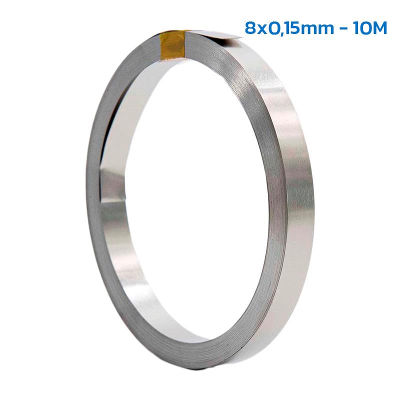 Nickel (acier plaque nickel) 8x0,15 mm -10m