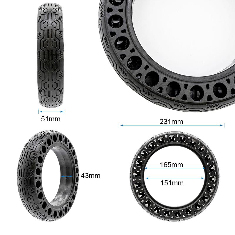Rueda maciza perforada 60/70-6,5/B44 (10x2,5-6,5) para Ninebot G30