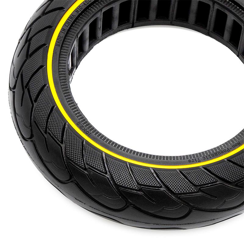 Rueda maciza ultraligera 10x2,5-6,5/B44  línea amarilla [Nedong]