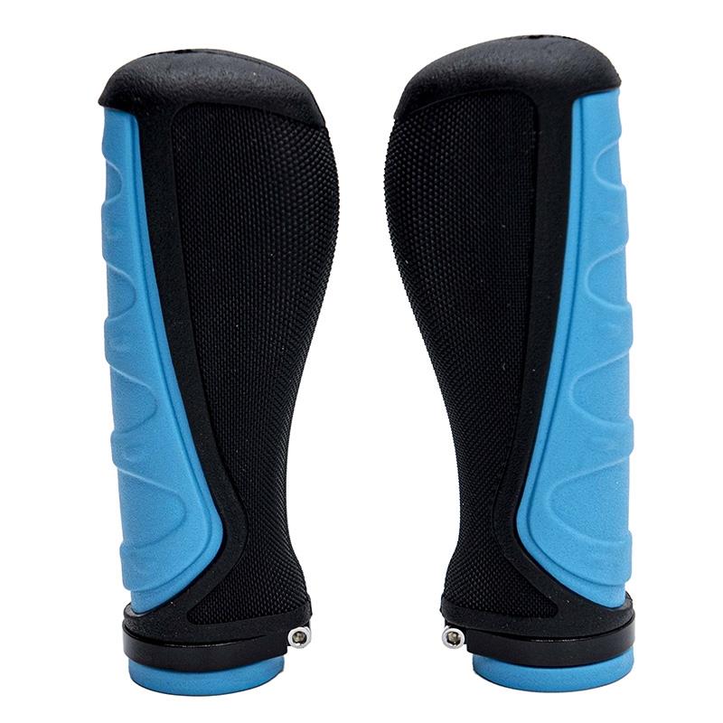 Poignées ergonomiques en silicone avec verrouillage bleu - 2 pcs.