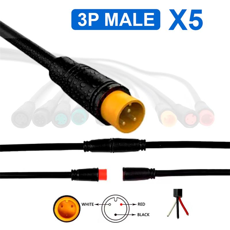 Connecteur étanche 8mm 3 broches - 5M