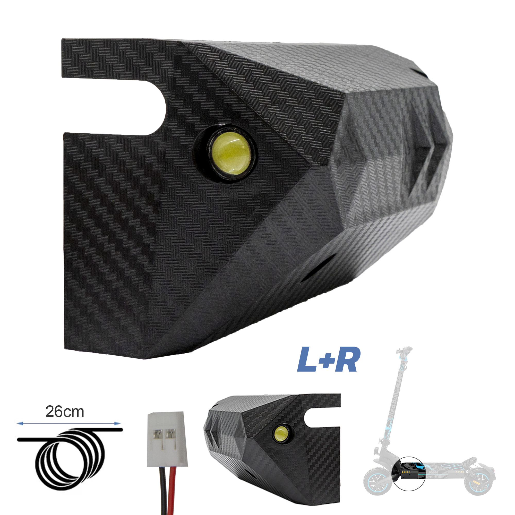 Focos laterales delanteros con carcasa Smartgyro MAX2 - RuedaQrueda