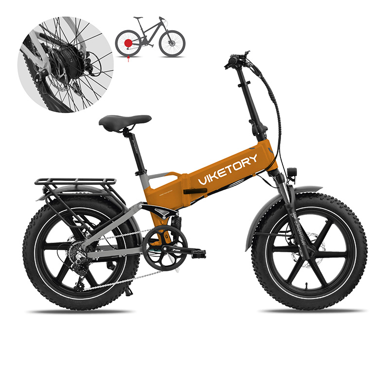 BRAVE ebike FATBIKE Plegable Naranja/Gris - RuedaQrueda