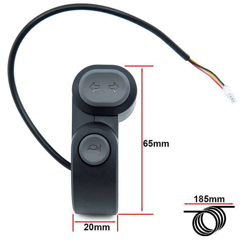 Botonera con Intermitentes y claxon con conector JST ZH 20cm Ninebot F2/F2 Pro [Ninebot] - RuedaQrueda