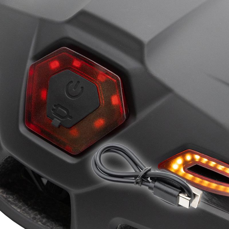 Casco CP04 negro L con intermitente - RuedaQrueda