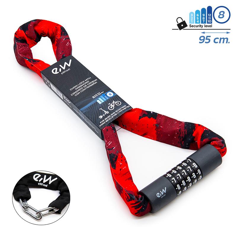 Candado de contraseña EWLK022 funda tela roja - RuedaQrueda