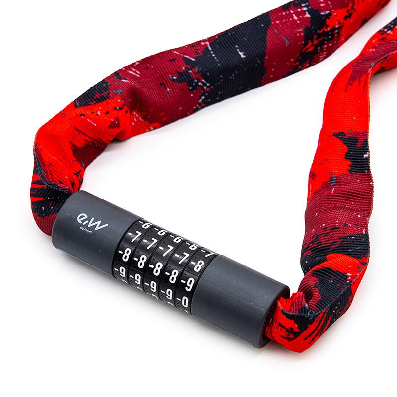 Candado de contraseña EWLK022 funda tela roja - RuedaQrueda