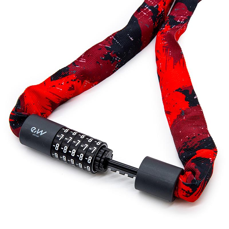 Candado de contraseña EWLK022 funda tela roja - RuedaQrueda