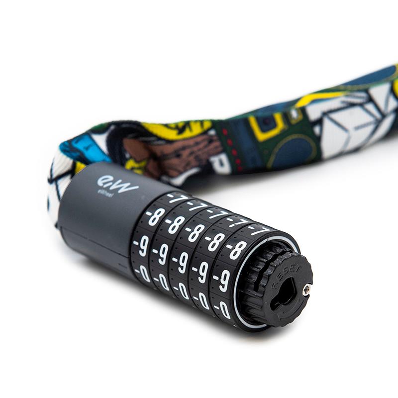 Candado de contraseña EWLK022 funda tela grafiti - RuedaQrueda