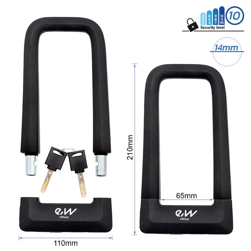 Candado en U de llave EWLK023 negro - RuedaQrueda