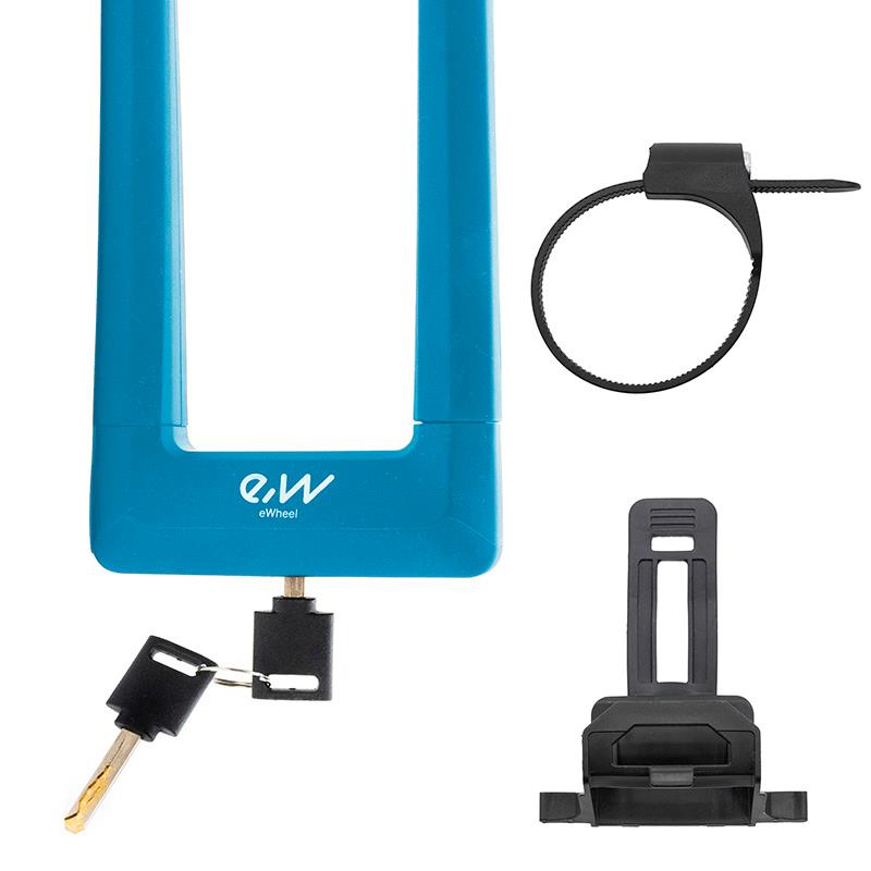 Candado en U de llave EWLK023 azul - RuedaQrueda