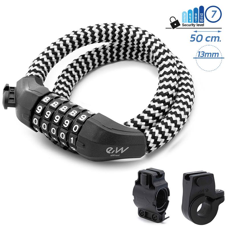 Candado de contraseña EWLK025 funda nylon blanco - RuedaQrueda