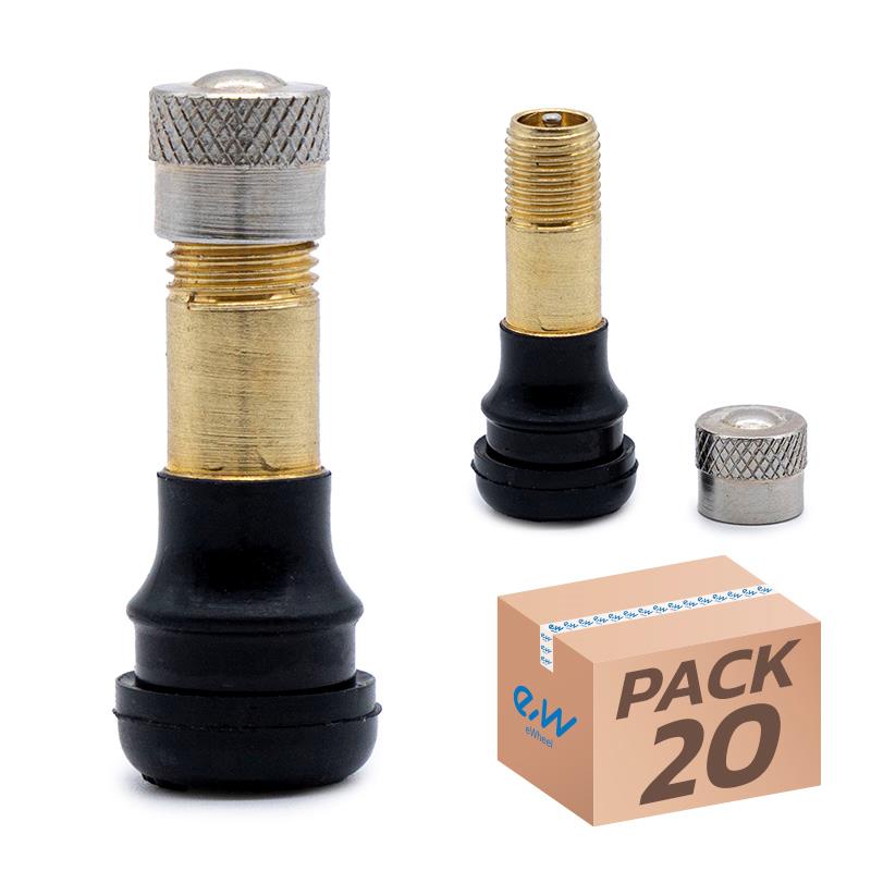 Válvula tubeless recta de 32mm (junta presión) - PVR40 - 20uds - RuedaQrueda