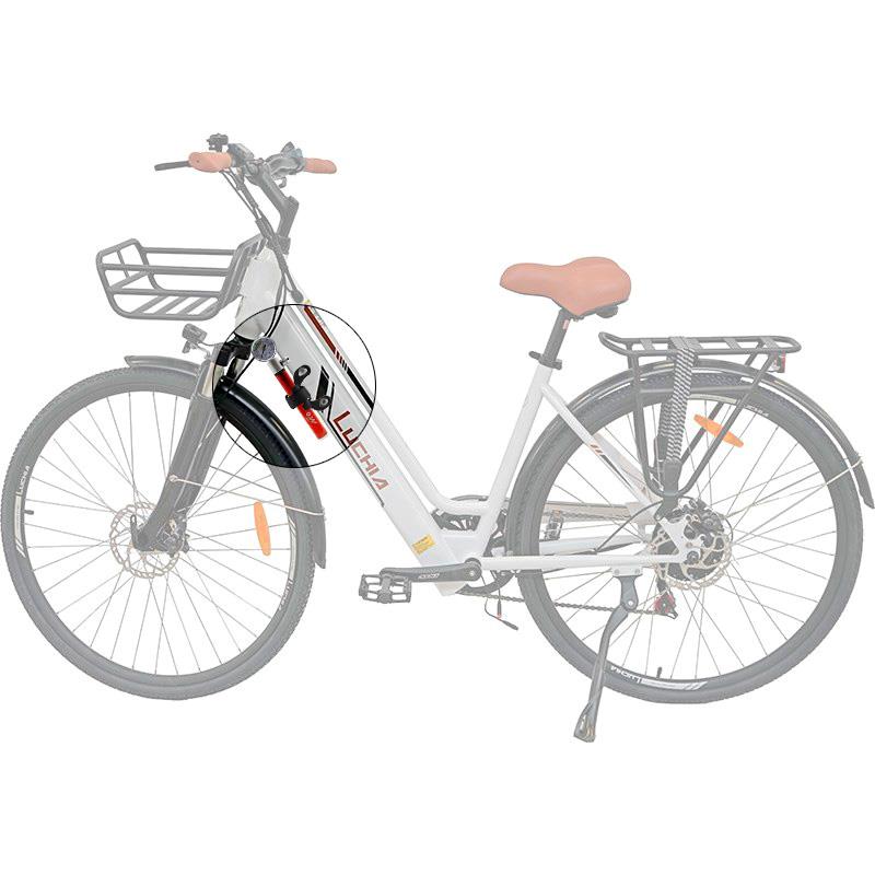 Inflador manual con manómetro EWAP-006 rojo - RuedaQrueda