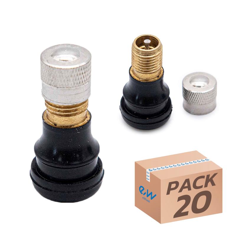 Válvula tubeless recta (junta presión) - PVR40 - 20uds - RuedaQrueda