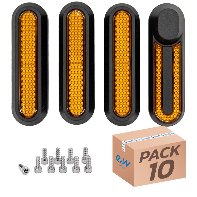Catadióptrico negro con reflector amarillo para Xiaomi pack de 10 - RuedaQrueda
