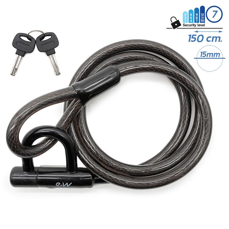 Candado de llave EWLK014 negro - RuedaQrueda