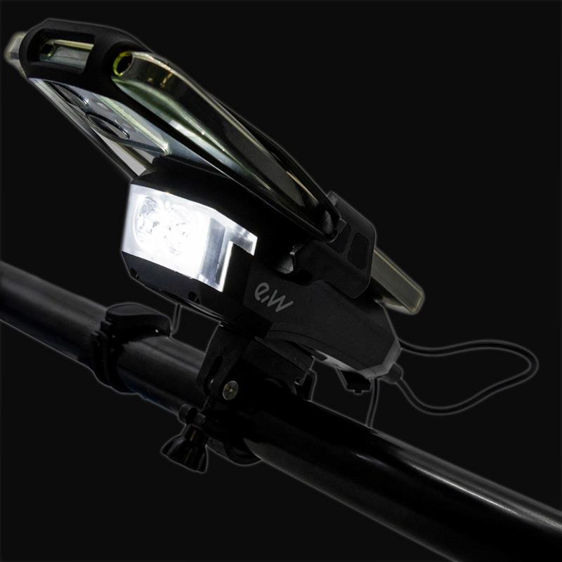 Soporte móvil EWS009 con powerbank, bocina y luz - RuedaQrueda