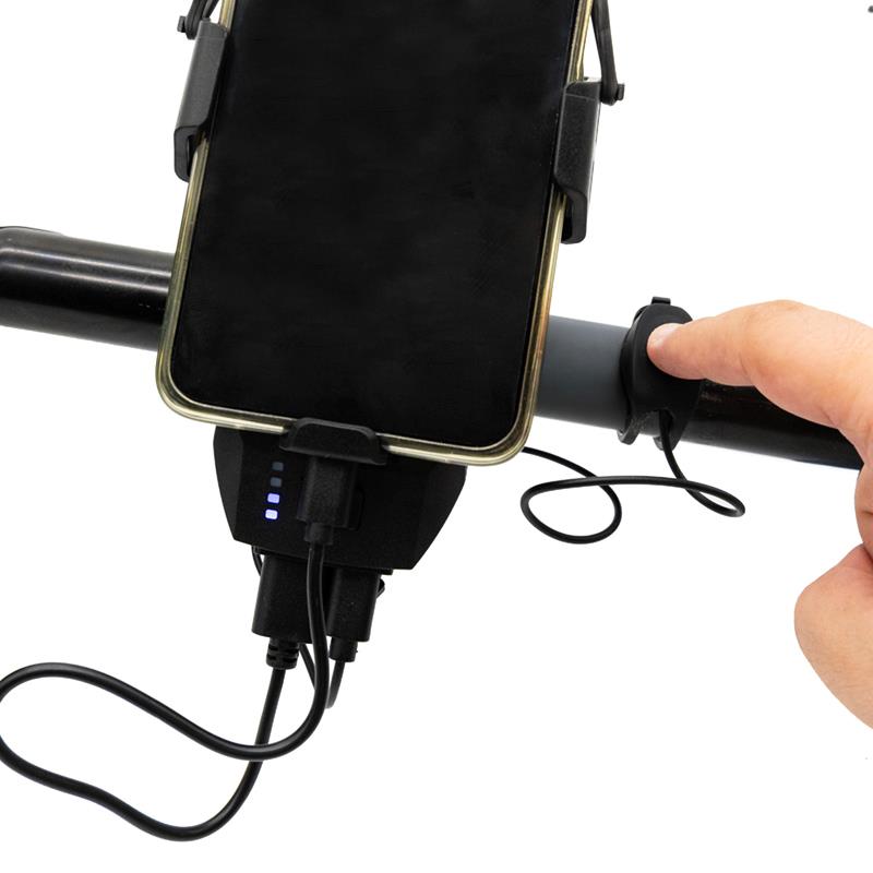 Soporte móvil EWS009 con powerbank, bocina y luz - RuedaQrueda