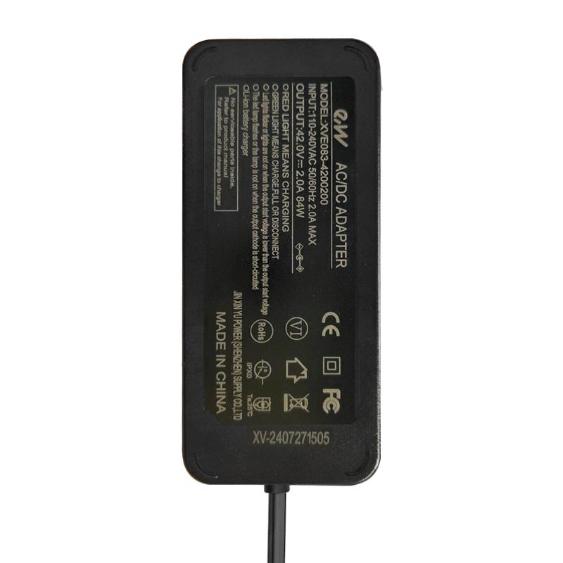 Cargador premium 36V (salida 42v) 2A conector DC 5,5x2,1mm - RuedaQrueda