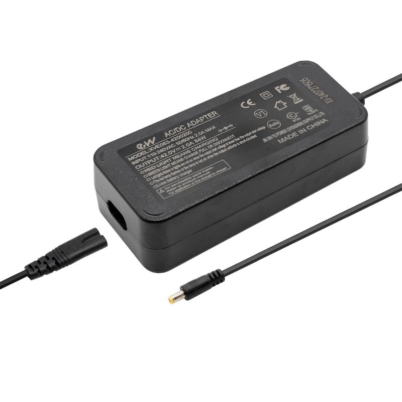 Cargador premium 36V (salida 42v) 2A conector DC 5,5x2,1mm - RuedaQrueda