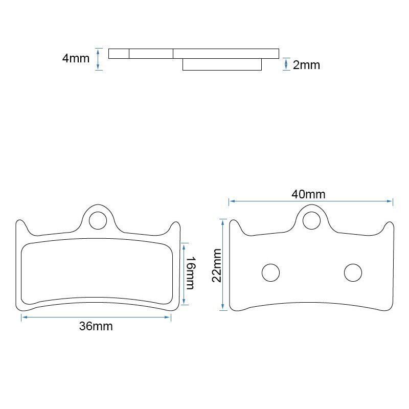 Pastilla de freno RT010-S sinterizada - Juego de 2 - RuedaQrueda