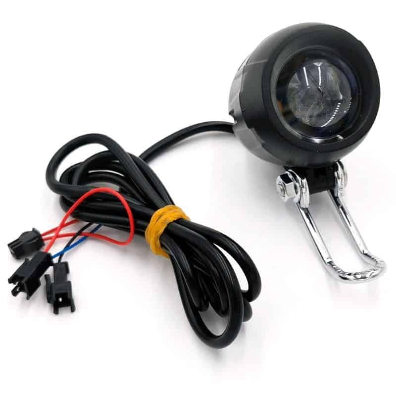 Faro led con claxon negro 36V-60V con conector SM - RuedaQrueda