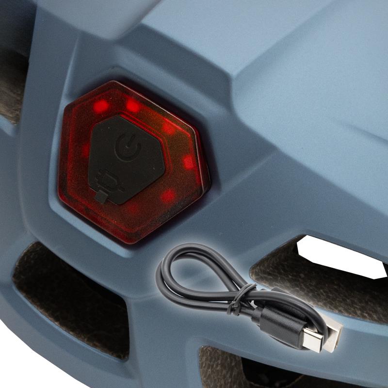 Casco con luz CP04 azul M - RuedaQrueda