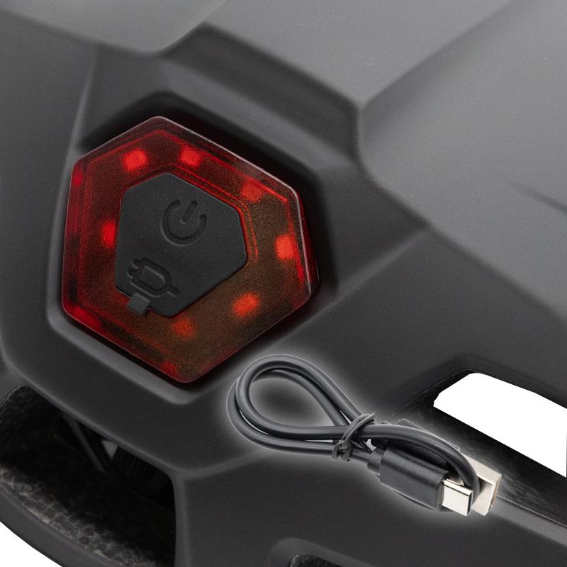 Casco con luz CP04 negro L - RuedaQrueda